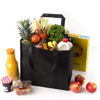 Sacs de courses en non-tissé recyclables, durables, lavables, avec poignées, grand format, logo personnalisé pour supermarchés et rangement d'épicerie