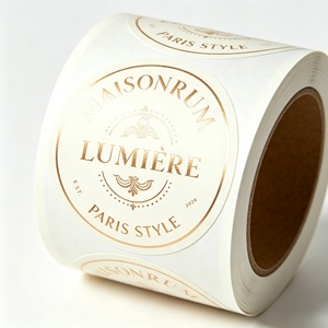 Etiqueta adhesiva redonda personalizada con logotipo, etiqueta de envío térmica directa de 50 mm, adhesivo de vinilo impermeable decorativo para tela - Product Image 3