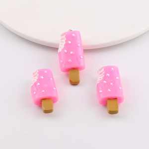 Colgante de resina de helado de dibujos animados, dijes de joyería para llavero DIY, colores aleatorios, material plástico, colgantes temáticos, accesorio de regalo - Product Image 2