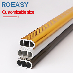 Tringles à vêtements ovales en aluminium finition champagne personnalisables pour penderie - Product Image 6