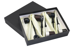 Juego de 6 Pipas de Tabaco de Madera de <span class=keywords><strong>Bubinga</strong></span> Africana, Pipa Corta para Fumar, Caja de Regalo para Hombre, Venta al Por Mayor - Product Image 3