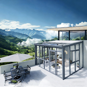 Véranda extérieure moderne Yuantai en aluminium imperméable avec toit en verre trempé double, design incliné pour hôtel, villa, jardin, patio - Product Image 6