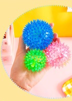 Balle lumineuse rebondissante pour chien et chiot, balle LED clignotante, jouet de jeu, jouet anti-stress, balle de massage à picots, balle rebondissante à presser et clignotante