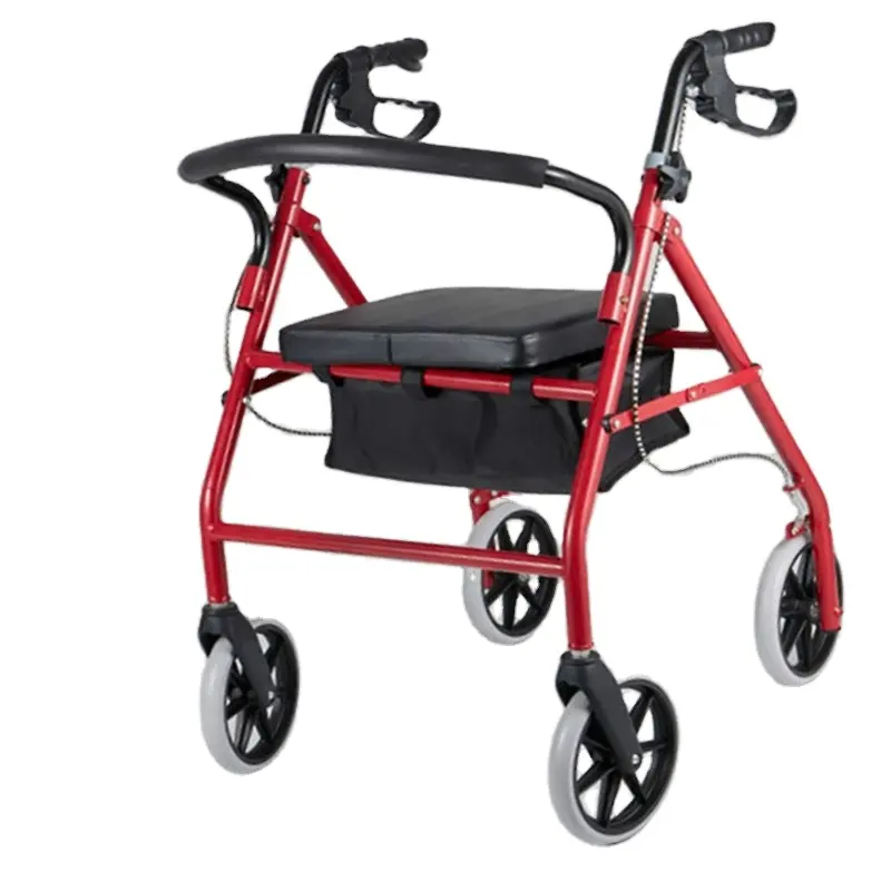 BQ3004D Stalen Frame Wiel Volwassenen Rollator Rollator Helper Met Seat Walker Assist Voor Oudere Vouwen Wandelaar