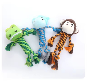 New Kinghon KH-31299 Durable Knot Soft Rope Pet Squeaking Toy Bite Resistant Grinding Teeth Dog Puppy Chew <b>Plush</b> Training Molar - Product Image 2