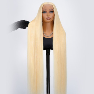 40 Inch 250 Dichtheid Bot Rechte 613 Blonde Hd Front 13X6 13X4 Pruik Pretokkelde Vrouwen 250G Menselijk Haar Pruiken Transparante Voorkant - Product Image 4