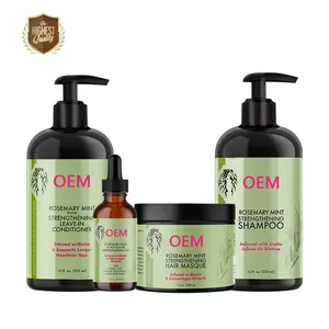 Mielle organik Rosemary Mint set perawatan rambut pembersihan bergizi pelembab memperkuat penumbuh ulang rambut