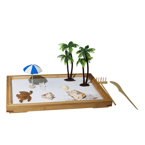 Kit Giardino <span class=keywords><strong>Zen</strong></span> in Miniatura con Sabbia Bianca, Palme e Conchiglie Naturali, Strumento per Meditazione, Decorazione da Scrivania per Terapia e Relax in Ufficio - Product Image 2