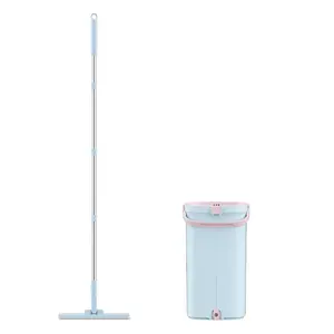Sobam Stainless Steel Pole Handle Removable magic wash floor mob cleaning flat squeeze mop and bucket set