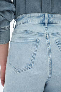 Jeans <span class=keywords><strong>da</strong></span> <span class=keywords><strong>donna</strong></span> traspiranti a gamba larga con ricami in pizzo, lavaggio enzimatico, a vita alta, a zampa d'elefante - Product Image 3