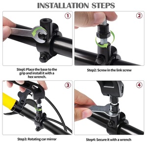 Rétroviseur <span class=keywords><strong>de</strong></span> vélo <span class=keywords><strong>de</strong></span> montagne pour voiture électrique, vélos <span class=keywords><strong>de</strong></span> route, BMX, miroir inversé réglable à 360 degrés, extrémité <span class=keywords><strong>de</strong></span> <span class=keywords><strong>guidon</strong></span> en ABS - Product Image 3