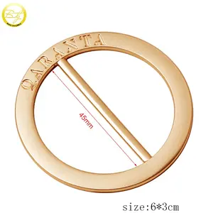 Gold Plated Bikini Round Ring Logos Maker Custom Engraved Name O Buckle Swimwear Accessory Circle Hardware Adjuster