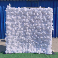 GJ-WA035 ventes d'usine mur de fleurs blanches gypsophile toile de fond soie artificielle mur de fleurs décoratives pour la décoration de mariage