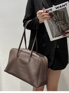 <span class=keywords><strong>Sac</strong></span> à main pour femmes en cuir véritable de luxe de nouvelle mode, grande capacité, élégant et simple, <span class=keywords><strong>sac</strong></span> fourre-tout Boston à bandoulière pour femmes - Product Image 6