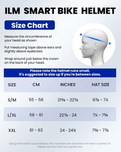 Casque de vélo intelligent pour adulte ILM à face ouverte avec contrôle automatique de la lumière LED d'avertissement, coque en PC, modèle <span class=keywords><strong>E3</strong></span>-12LS - Product Image 6