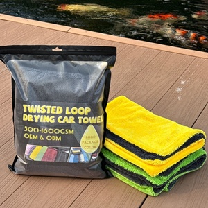 Custom Large Size 1200GSM Double Twisted Yarn Microfiber <b>Quick</b>-Dry Edgeless Car <b>Drying</b> <b>Towel</b> for Car Care Cleaning Cloth - Product Image 1