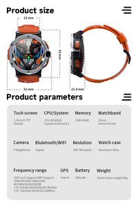 Lokmat <span class=keywords><strong>Appllp</strong></span> <span class=keywords><strong>6</strong></span> Pro Smartwatch Double Caméra 4 + 64gb 800mAh Android 8.1 Smart Watch 4G 1.54 ''Rond TFT 360*360 Écran Montre - Product Image 5