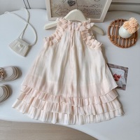 Robe d'été sans manches à col halter pour filles 2026 avec fleurs 3D – Vêtements pour filles en gros de Chine