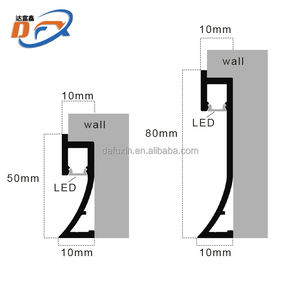 Dafuxin Hôtel moderne Alliage d'aluminium Garniture décorative <span class=keywords><strong>Plinthe</strong></span> <span class=keywords><strong>Plinthe</strong></span> Profil d'éclairage LED - Product Image 5