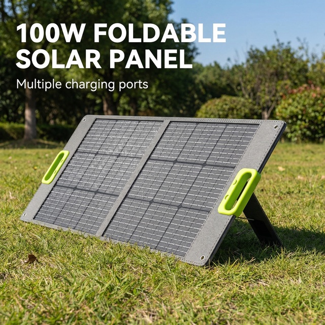 Portable Monocrystalline Power Cell Portable 100W Foldable Solar Panel Portable 12V Solar Panel Charger for Camping Hiking RV