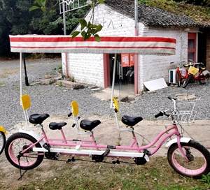 <span class=keywords><strong>Vélo</strong></span> tandem à pneu large <span class=keywords><strong>4</strong></span> <span class=keywords><strong>places</strong></span> à vitesse unique à 7 vitesses en vente - Product Image 1