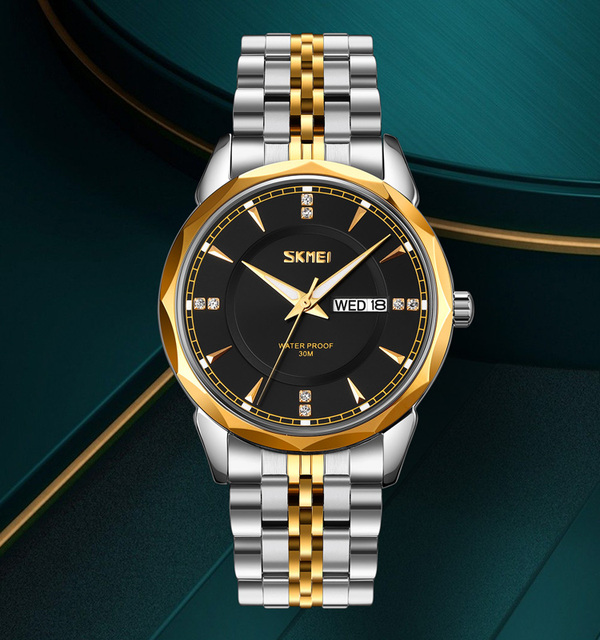 Wholesale Famous Brand Skmei 9268 Stainless Steel Solid Band High Quality Quartz Watches 3ATM Water Resistant Chronograph Watch