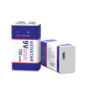 ליתיום 9 וולט 500mAh 700mah USB טעינה מהירה ליתיום יון 9 v נטענת סוללה עבור מודד גלאי עשן - Product Image 1