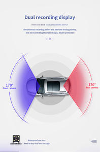 1080P HDDVRカーリアビューミラービデオレコーダーカメラダッシュカムDashCam5インチIPSデュアルチャンネルレンズオートアクセサリー - Product Image 3