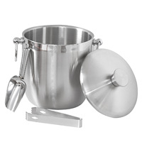 Seau à glace isotherme à double paroi en acier inoxydable 304, seau à champagne pour le stockage de la glace, décoration de bar d'hôtel