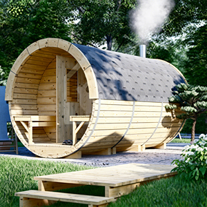 Sauna extérieur de luxe pour 8 personnes avec poêle à <span class=keywords><strong>bois</strong></span>, sauna pour jardin, usage commercial et spa - Product Image 1