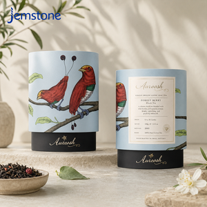 Custom Four-Color Printed Eco-Friendly Matte Kraft Cardboard Cylinder Biodegradable Spice Loose Tea Food Grade <b>Paper</b> Tube - Product Image 3