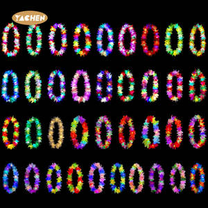 Yachen LED éclairer Hawaii fleur Leis guirlande adulte enfants Hula Luau lueur couronne collier fête d'anniversaire décoration de mariage - Product Image 3