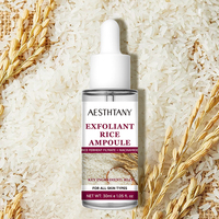 AESTHTANY Essence exfoliante au riz 30ml Extrait de riz naturel Nettoyage en profondeur Exfoliation Éclaircissement Hydratation Sérum facial