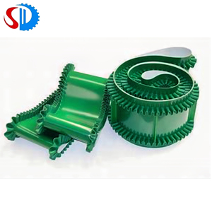 Op maat gemaakte PVC/PU hijs-/hef-/klimbandtransportmachine met bakken voor regelbare snelheid, schotten en flenzen - Product Image 6