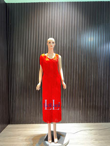 Women's Sleeve Fabric Dress for Women <b>Red</b> Color High Fashionable Style from Vietnam Factory - Product Image 3