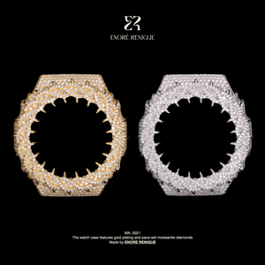 Montre <span class=keywords><strong>G</strong></span>-Shocks GA2100 Iced Out VVS Moissanite avec boîtier en laiton plaqué or et pavé complet de diamants, bijoux hip-hop pour hommes - Product Image 1
