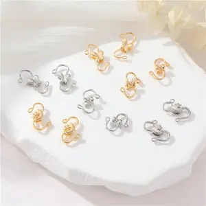 เครื่องประดับทองแท้14K ทำด้วยมือหัวเข็มขัดผีเสื้อ8ตัวอุปกรณ์เครื่องประดับ DIY