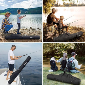 Bolsa de pesca portátil personalizada de gama alta al por mayor, caja de carrete de caña de pescar plegable con cremallera, caña voladora duradera para exteriores para hombres - Product Image 6