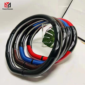 Housse de <span class=keywords><strong>volant</strong></span> de voiture en cuir de Fiber de carbone, trou noir, marqueur bleu pour Golf 7 GTI Golf R MK7 VW <span class=keywords><strong>Polo</strong></span> - Product Image 5