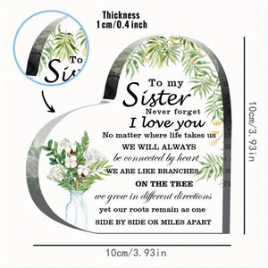 Venta caliente Diytree marca acrílico en forma de corazón recuerdo <span class=keywords><strong>hermana</strong></span> a <span class=keywords><strong>hermana</strong></span> regalo de <span class=keywords><strong>cumpleaños</strong></span> - Product Image 3