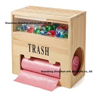 Boîte de rangement pour dosettes de lessive en bois au design moderne et minimaliste avec couvercle rabattable et compartiments pour poubelle de comptoir de cuisine