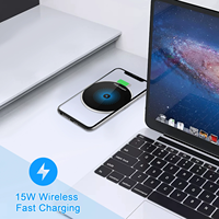 Chargeur sans fil 15W encastré en alliage d'aluminium étanche pour téléphones mobiles, adapté aux bureaux et aux meubles de bureau.