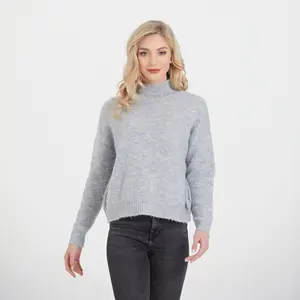 Autumn Winter Knitwear Thick Pullover Drop-shoulder Women Top Coarse Wool Custom Knit Sweater For Women