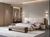 Hochwertiges Echtleder-Doppelbett mit Kiefernholzrahmen Modernes Design Herkunftsort CN/SIC