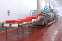 Laveuse automatique multi-étapes haute capacité en acier inoxydable pour caisses et paniers de boulangerie, capacité 600-1000 pièces/heure