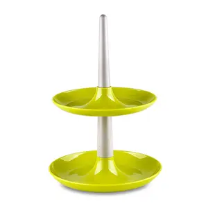 2 Layers Foldable plastic Fruit Tray Snack Rack Stand Dessert Cake Serving Tray For Afternoon Tea Table Decoration