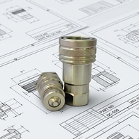Ensembles de raccords rapides hydrauliques Naiwo NPT 3/4" à connexion par poussée ISO7241-A en acier au carbone, à déconnexion rapide