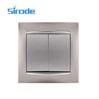 Sirode série 9206 Europe Standard moderne de luxe couleur argent EU sonnette électrique interrupteur mural avec néon
