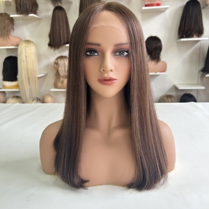 Prêt à expédier : <span class=keywords><strong>Perruque</strong></span> Sheitel casher en dentelle HD de haute qualité, cheveux d'un seul donneur, pour femmes juives orthodoxes mariées, Synagogue, Shabbat, Israël - Product Image 2