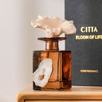 Diffuseur d'huiles essentielles de luxe au parfum de café, écologique, sans parabènes, 180 ml, carré, vide, avec cristaux pour la maison